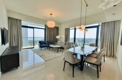 Living / Dining Room image for: Apartment - 3 Bedrooms - 4 Bathrooms for rent in The Address Residences - Diyar Al Muharraq - Muharraq Governorate, Image 1