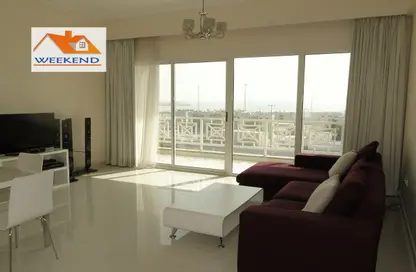 Living / Dining Room image for: Apartment - 2 Bedrooms - 3 Bathrooms for rent in Um Al Hasam - Manama - Capital Governorate, Image 1