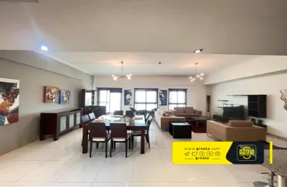 Living / Dining Room image for: Apartment - 2 Bedrooms - 3 Bathrooms for rent in Adliya - Manama - Capital Governorate, Image 1