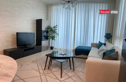 Living Room image for: Apartment - 1 Bedroom - 1 Bathroom for rent in Marassi Al Bahrain - Diyar Al Muharraq - Muharraq Governorate, Image 1