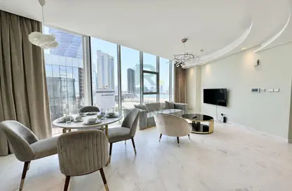Living / Dining Room image for: Apartment - 1 Bedroom - 1 Bathroom for rent in Bahrain Bay - Capital Governorate, Image 1