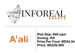 Land for sale in A'Ali - Central Governorate