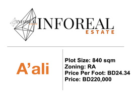 A'ali Prime Location Residential Plot For Sale