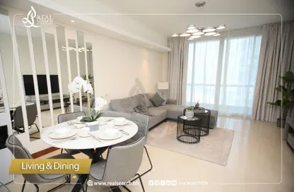 Living / Dining Room image for: Apartment - 1 Bedroom - 2 Bathrooms for rent in The Treasure - Dilmunia Island - Muharraq Governorate, Image 1
